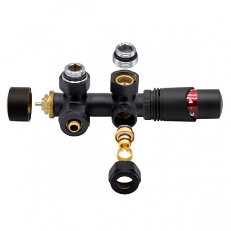 Creavit kit de raccordement central mur noir m30x16/2