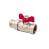 Belrad vanne a bille avec raccord union MF 3/4 rouge