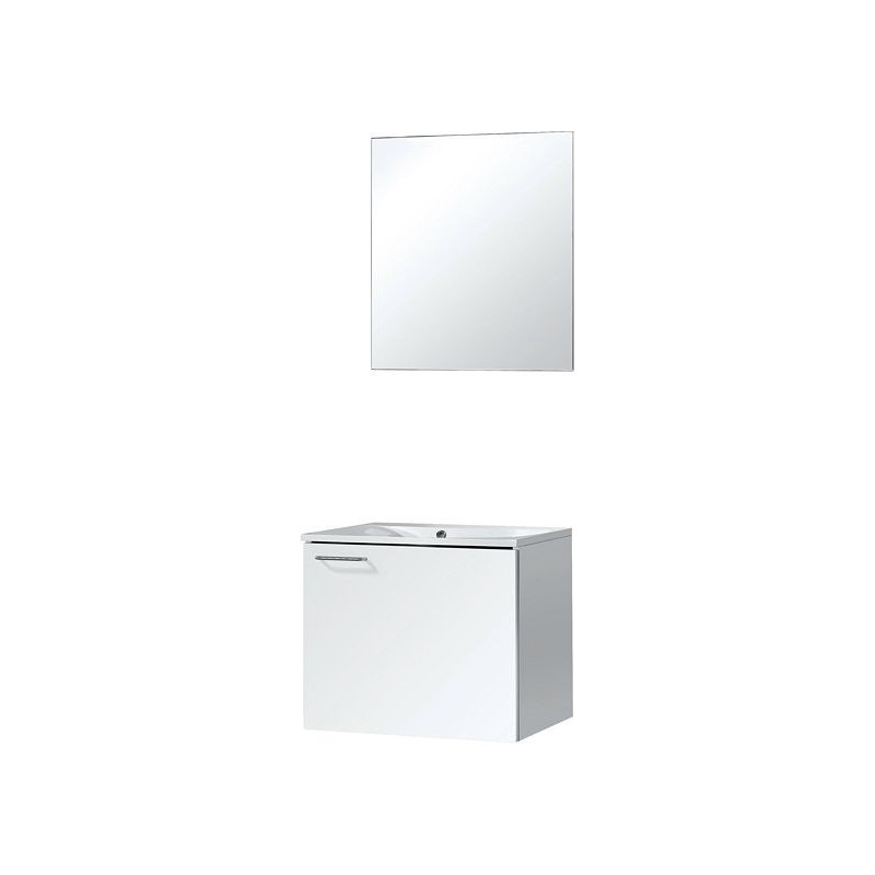 Meuble Bizzy 60/60 avec miroir 60 coloris blanc