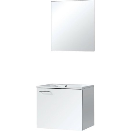 Meuble Bizzy 60/60 avec miroir 60 coloris blanc