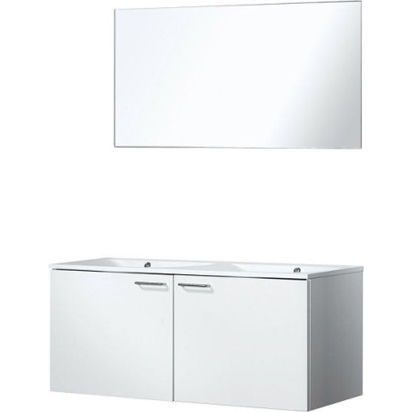 Meuble Bizzy 120/120 avec miroir 120 coloris gris