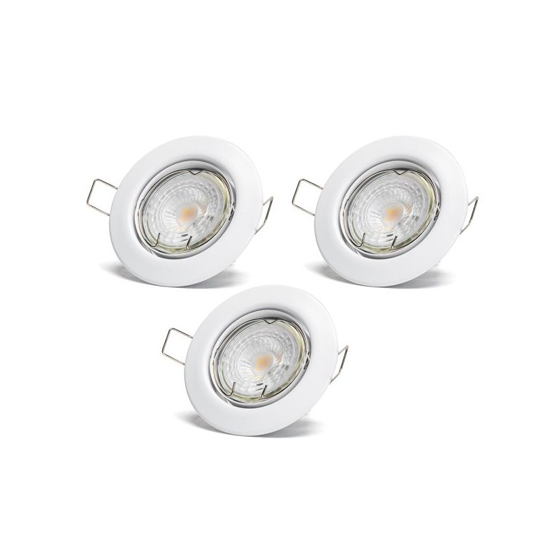 Lot de 3 spots à encastrer GU10 4.5w blanc