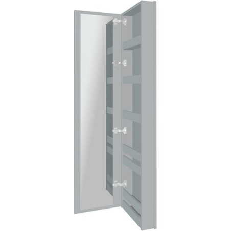 Commode miroir Coffee étroite 1 porte droite 40 bleu azur doux mat