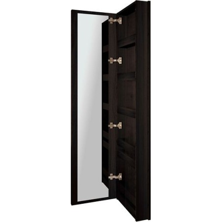 Commode miroir Coffee étroite 1 porte droite 40 chêne decor mokka