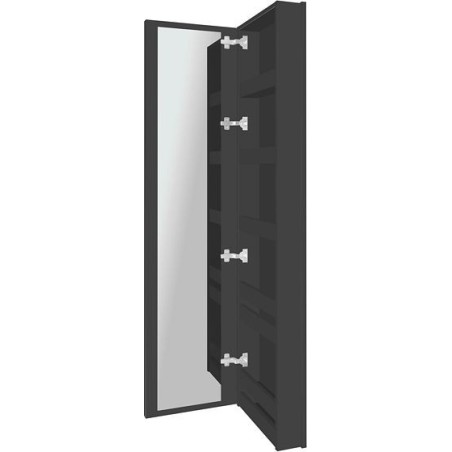 Commode miroir Coffee étroite 1 porte droite 40 graphite doux mat