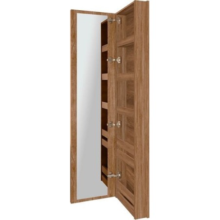 Commode miroir Coffee étroite 1 porte droite 40 tectona decor cannelle