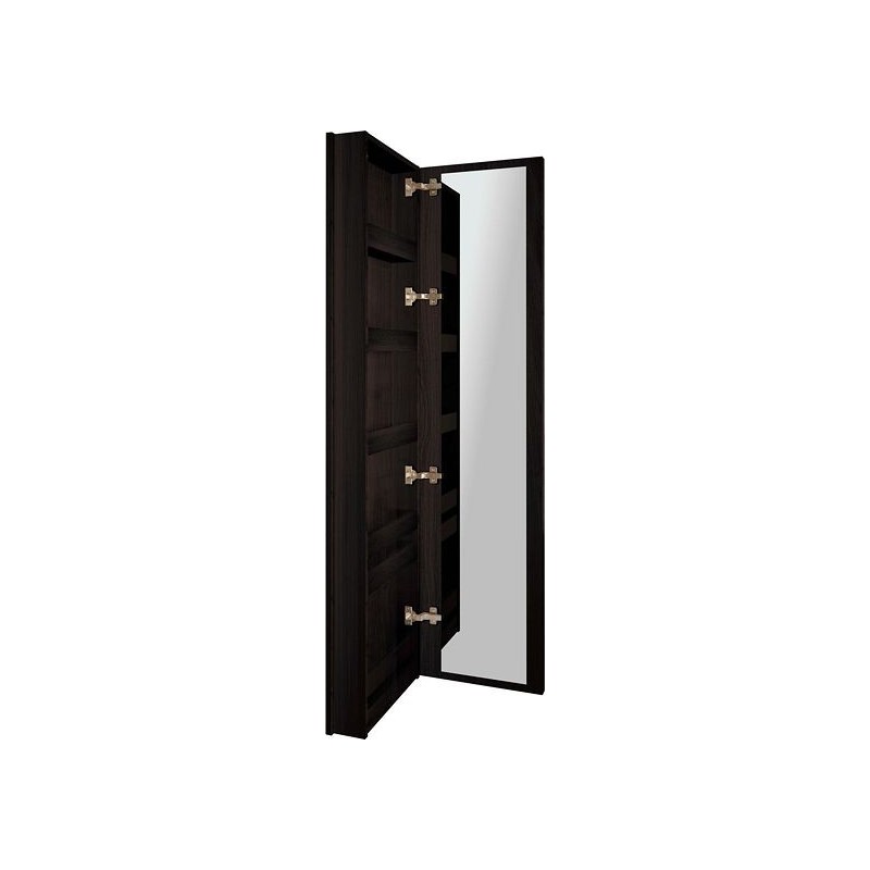 Commode miroir Coffee étroite 1 porte gauche 40 chêne decor mokka