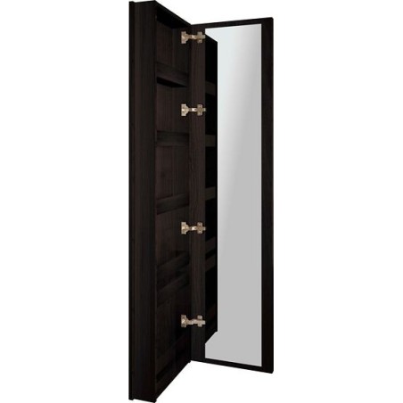 Commode miroir Coffee étroite 1 porte gauche 40 chêne decor mokka