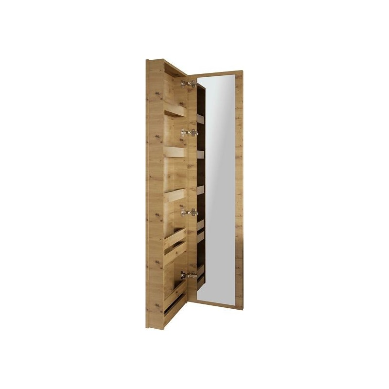 Commode miroir Coffee étroite 1 porte gauche 40 chêne decor urban