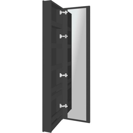 Commode miroir Coffee étroite 1 porte gauche 40 graphite doux mat