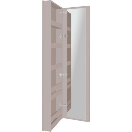 Commode miroir Coffee étroite 1 porte gauche 40 gris basalte mat