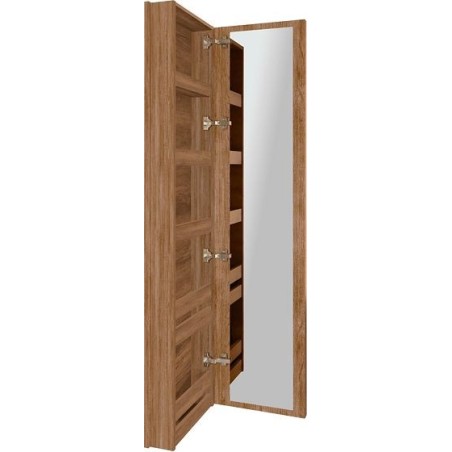 Commode miroir Coffee étroite 1 porte gauche 40 tectona decor cannelle