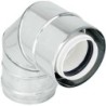 Uniflow coude concentrique 80/125mm 90° inox/PP