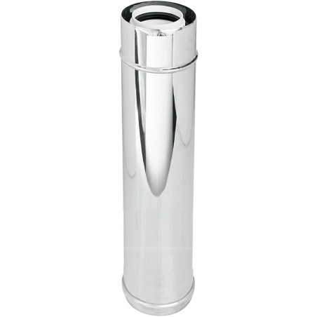 Uniflow tube concentrique 80/125mm 1000mm inox/PP