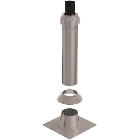 Ubbink kit toit plat clv inox 125/200