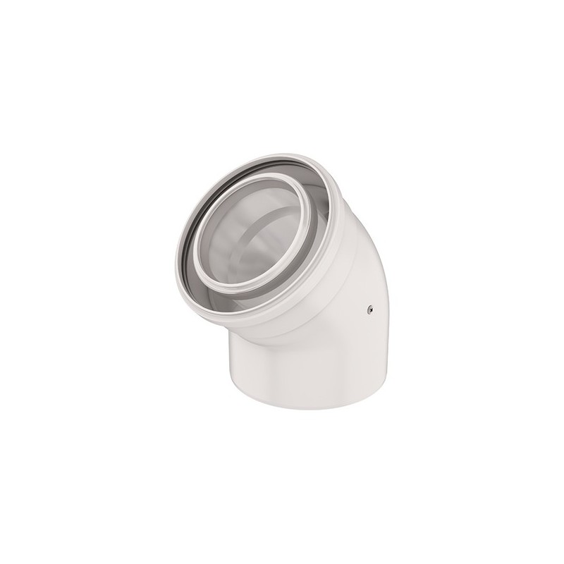 Ubbink rolux courde concentrique 45° 110/160 metal/pp