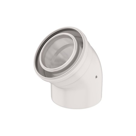Ubbink rolux courde concentrique 45° 110/160 metal/pp