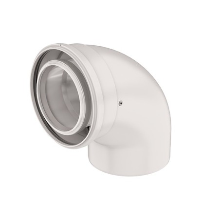 Ubbink rolux courde concentrique 90° 110/160 metal/pp