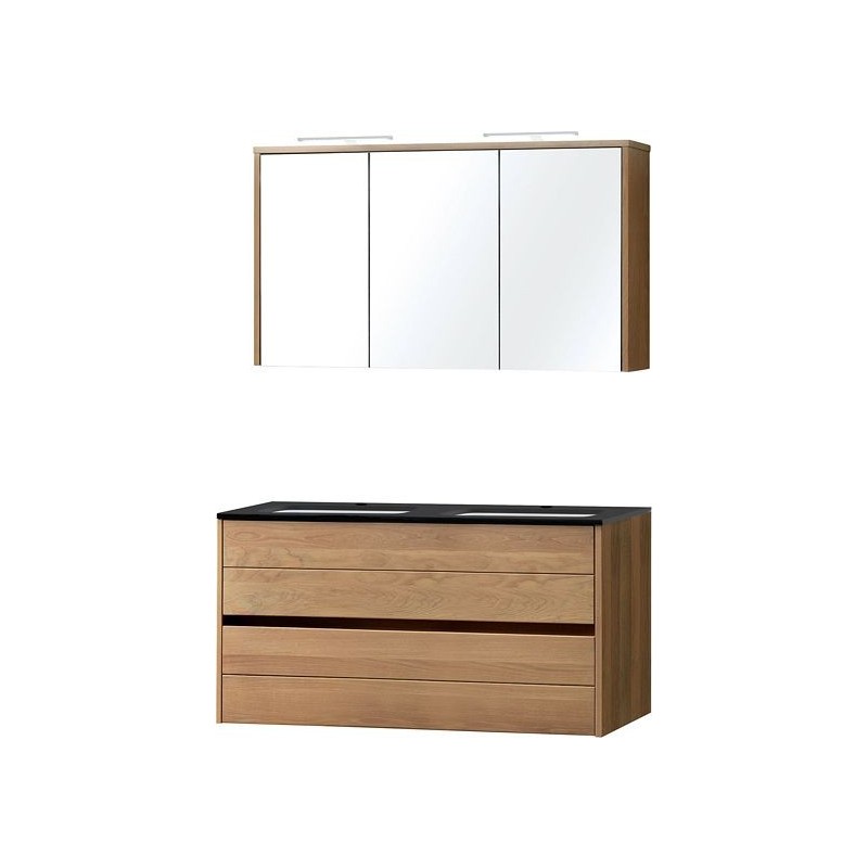 Meuble Combo chêne massif 120 bleue belge avec armoire toilette