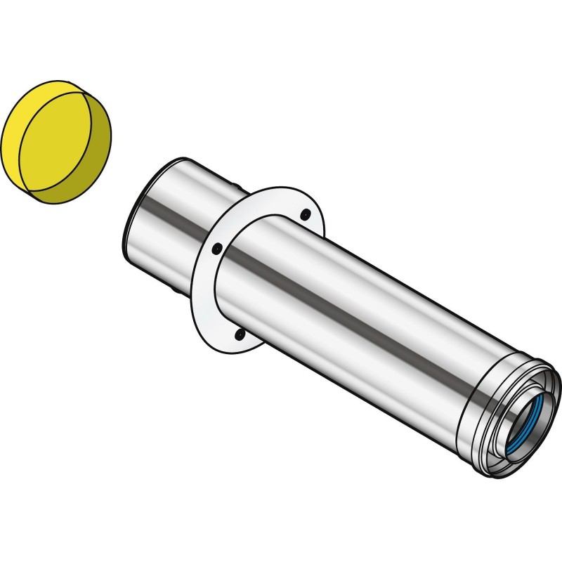 Poujoulat conduit de liaison + plaque d'habillage + bouchon de chantier multi+ 80/125mm