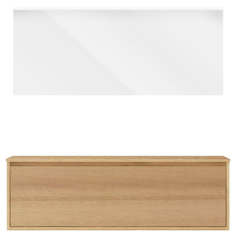 Meuble Craft solo chêne 140cm marbre chêne à poser miroir