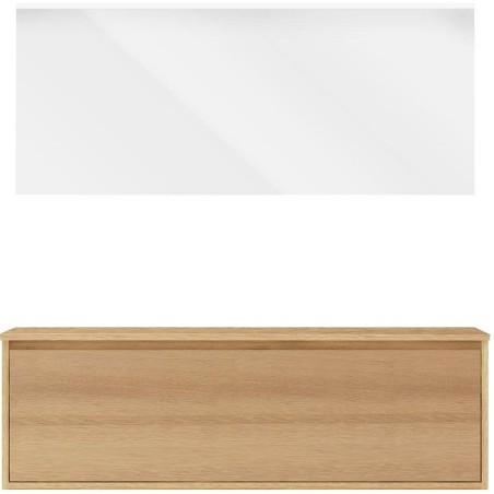 Meuble Craft solo chêne 140cm marbre chêne à poser miroir