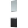 Lave-mains forest porcelaine/ 1 port/miroir chêne noir
