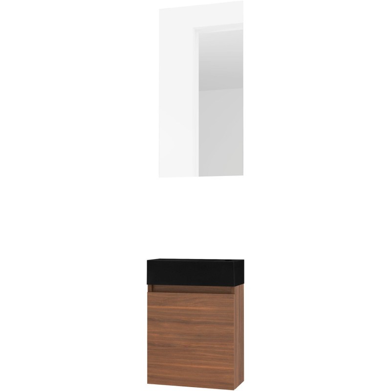 Lave-mains forme mini lava/ 1 port/miroir noyer