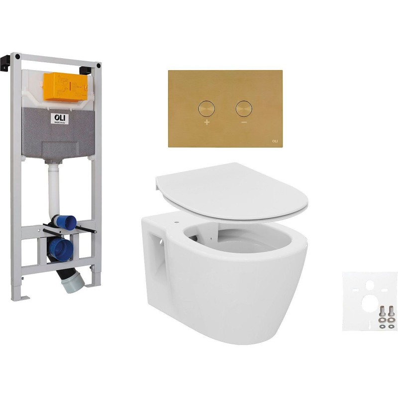 Geberit wallfix WC suspendu renova blink brushed gold