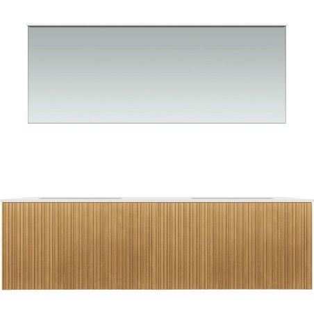 Meuble forest duo chêne nature 160cm marbre synthètique miroir