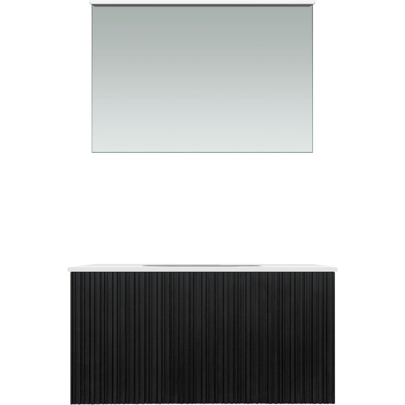 Meuble forest solo chêne noir 90cm xonyx miroir