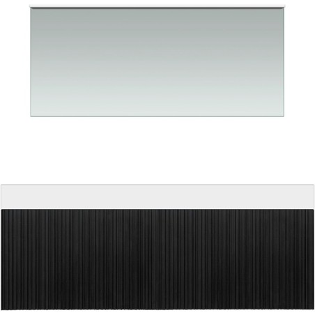 Meuble forest solo chêne noir asymètrique 140cm droite solide puro miroir