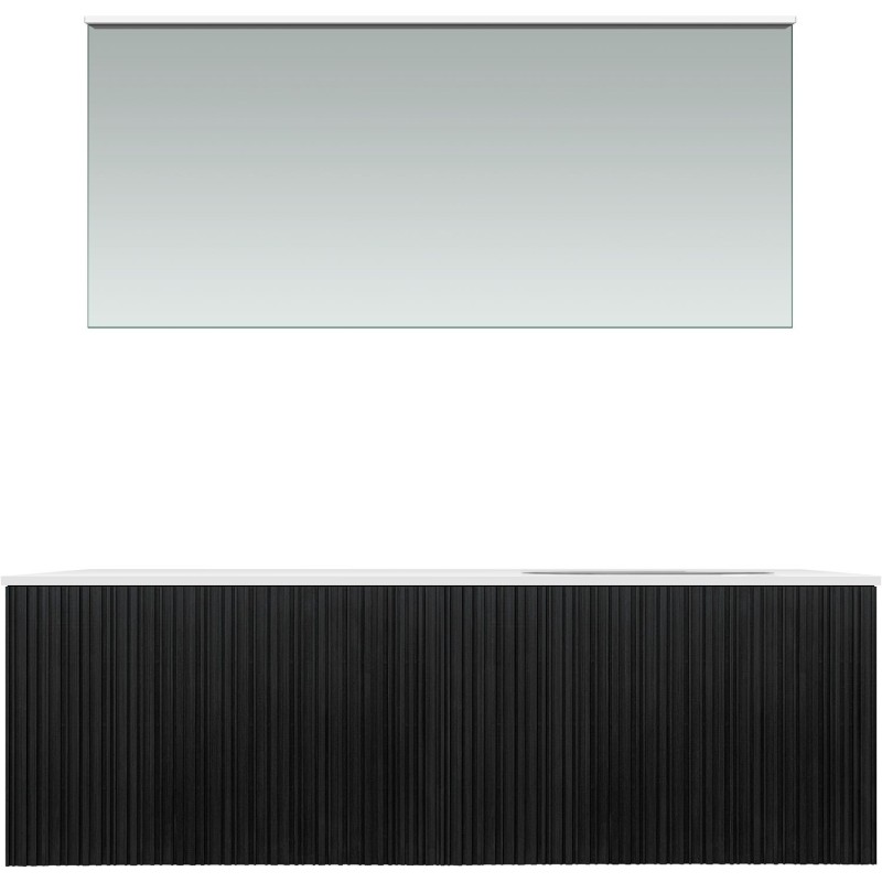 Meuble forest solo chêne noir asymètrique 140cm droite xonyx miroir