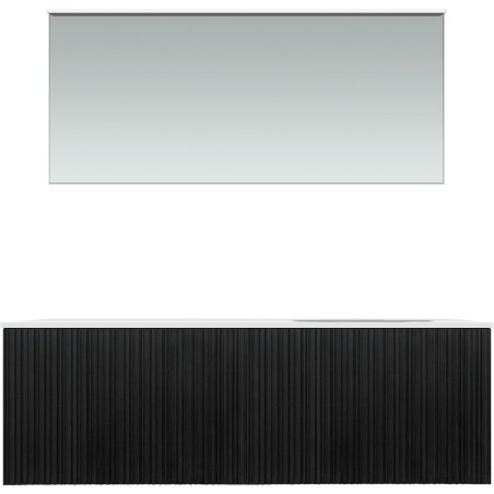 Meuble forest solo chêne noir asymètrique 140cm droite xonyx miroir