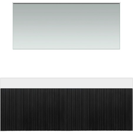 Meuble forest solo chêne noir asymètrique 140cm gauche solide puro miroir