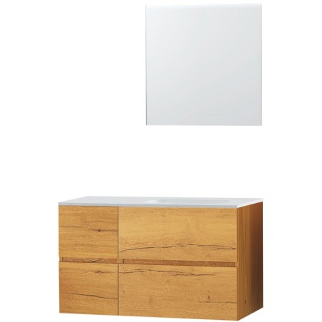 Meuble molto chêne gold 105 droite solide miroir
