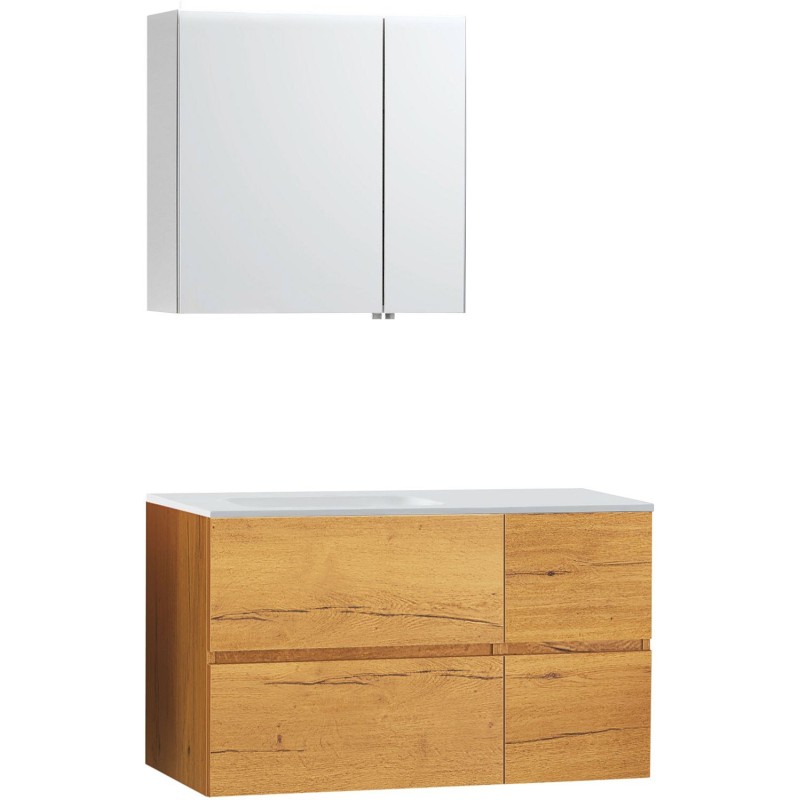 Meuble molto chêne gold 105 gauche solide armoire toilette 70