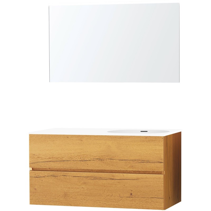 Meuble molto chêne gold 120 droite xonyx miroir