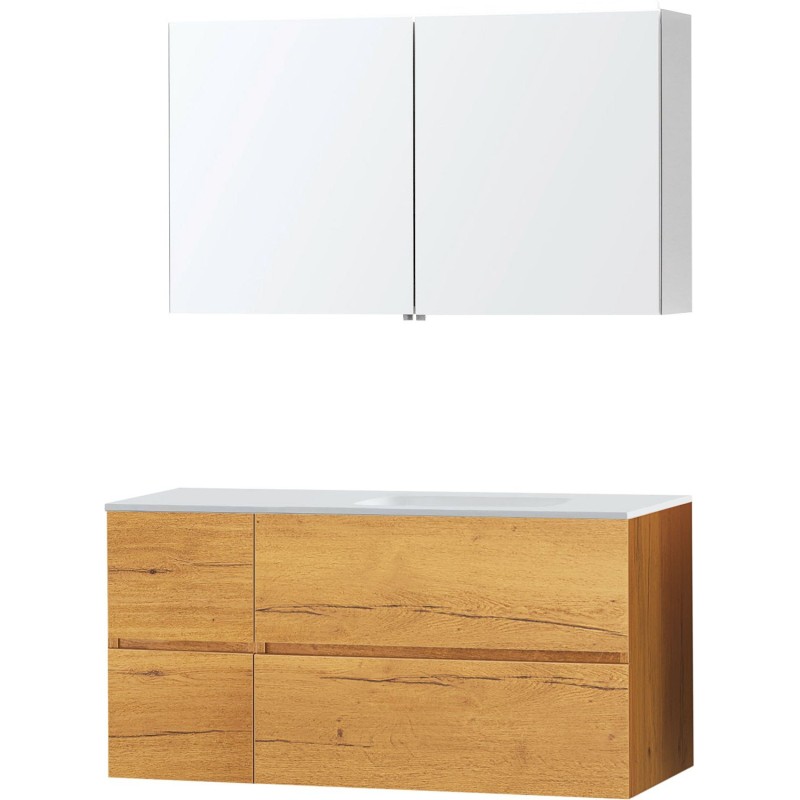 Meuble molto chêne gold 120 droite solide armoire toilette