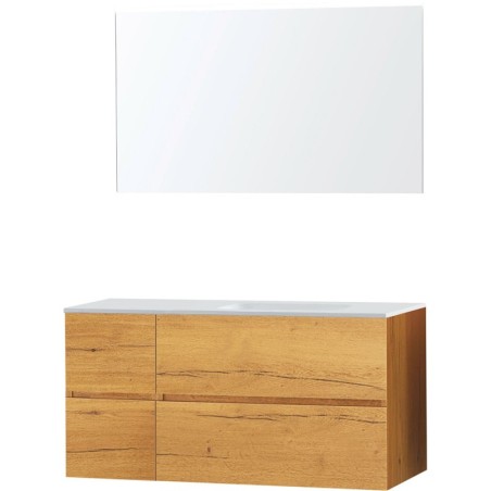 Meuble molto chêne gold 120 droite solide miroir