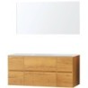 Meuble molto chêne gold 140 1 lavabo solide miroir