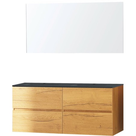 Meuble molto chêne gold 140 bleu belge miroir