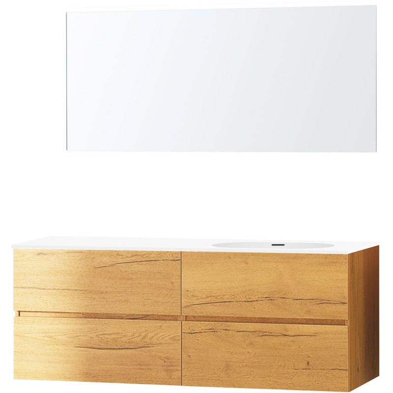 Meuble molto chêne gold 160 droite xonyx miroir
