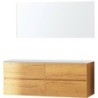 Meuble molto chêne gold 160 pour lavabo à poser solide miroir