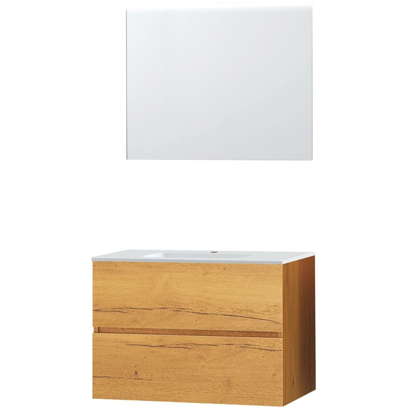 Meuble molto chêne gold 90 marbre synthétique miroir
