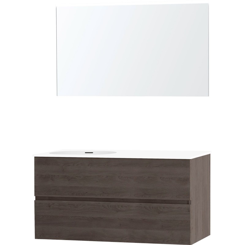Meuble molto chêne gris 120 gauche xonyx miroir