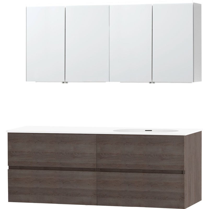 Meuble molto chêne gris 160 droite xonyx armoire toilette