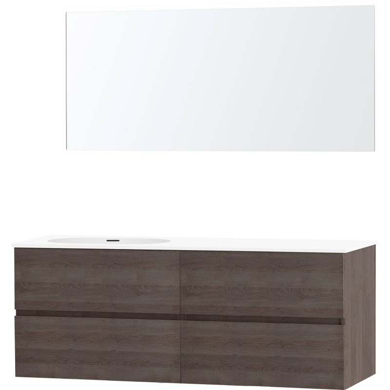 Meuble molto chêne gris 160 gauche xonyx miroir