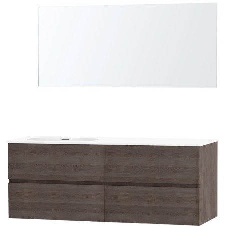 Meuble molto chêne gris 160 gauche xonyx miroir