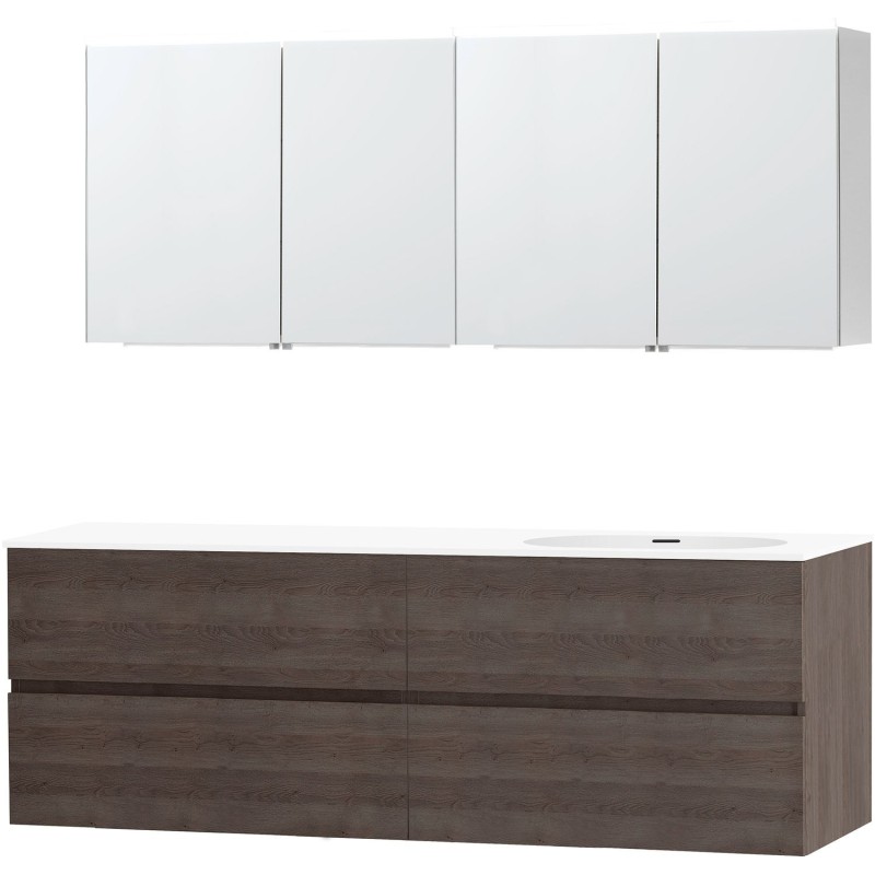 Meuble molto chêne gris 180 droite xonyx armoire toilette